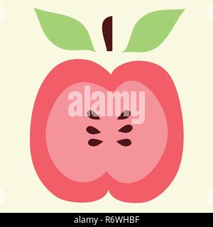 Apple, vector illustration in pastel colors Stock Vector