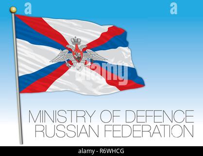 Ministry of defence flag and symbol, Russian Federation, Russia Stock Vector