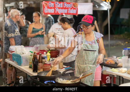 Kalapana, Hawaii - Hundreds attend the Kalapana Night Market every Wednesday for music, dancing, food, and crafts. The event was begun by the late Unc Stock Photo