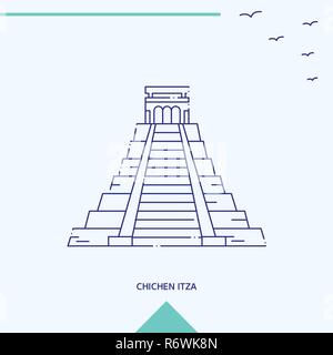 CHICHEN ITZA skyline vector illustration Stock Vector