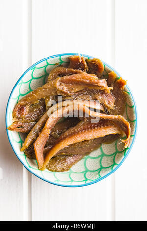 Anchovy fillets in oil. Stock Photo