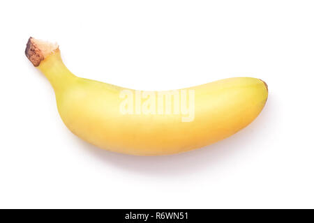 one ripe baby banana isolated Stock Photo