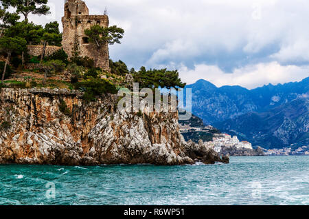 amazing cliff panorama in amalfi,italy Stock Photo