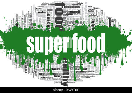 Super food word cloud Stock Photo