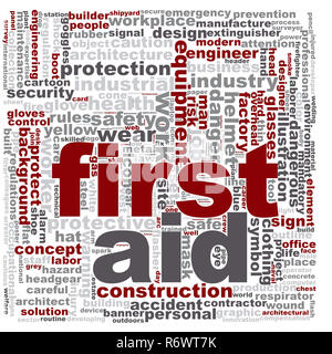 First aid word cloud. Stock Photo