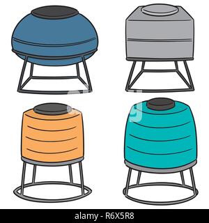 vector set of water storage tanks Stock Vector