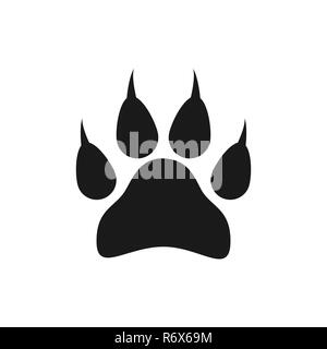 Paw print icon. Vector illustration, flat design. Stock Vector