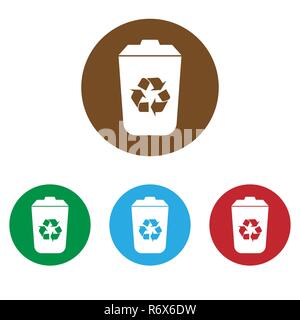 Recycle bin icon. Vector illustration, flat design. Stock Vector