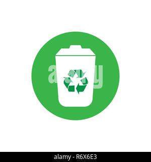 Recycle bin icon. Vector illustration, flat design. Stock Vector