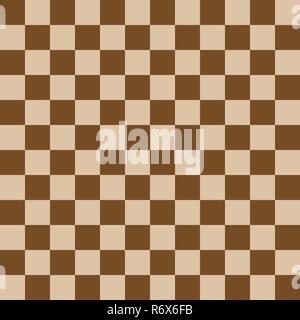 Chess board, seamless pattern. Vector illustration. Brown Stock Vector