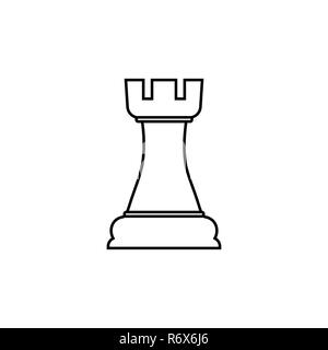 Castle line chess icon. Vector illustration, flat design. Stock Vector