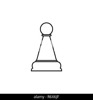 Pawn line chess icon. Vector illustration, flat design. Stock Vector
