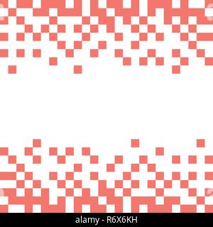 Abstract creative vector design with glitch effect in Living Coral color. Stock Vector