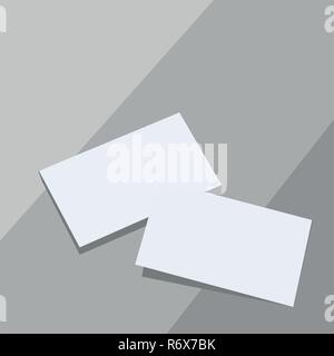 Two blank sheets of paper or paper stickers with shadow. Vector Stock Vector