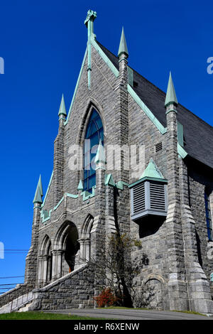 A stone church built in 1924 in the city of Saint John New Brunswick Canada Stock Photo