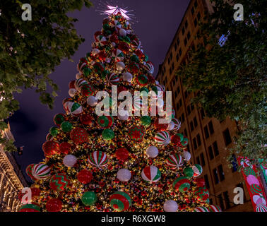 Christmas Tree in Sydney's Martin Place Stock Photo