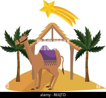 Christmas nativity scene with holy family Stock Vector Image & Art - Alamy