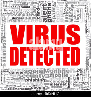 Virus detected word cloud Stock Photo