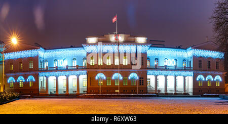 Presidential Palace at night, Vilnius, Lithuania Stock Photo