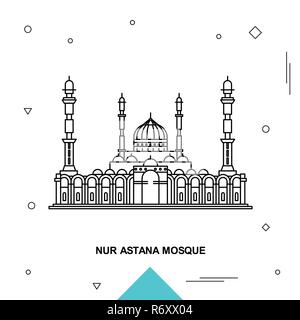 NUR ASTANA MOSQUE Stock Vector