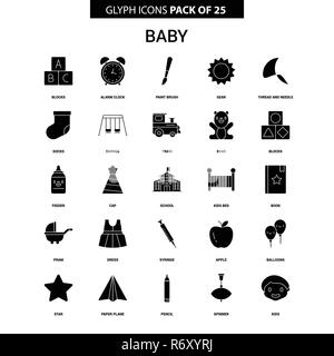 Baby Glyph Vector Icon set Stock Vector