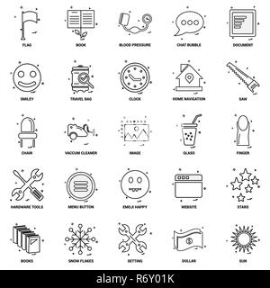 25 Business Concept Mix Line Icon set Stock Vector