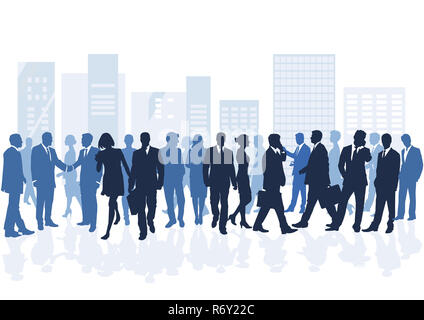 group of people in the city Stock Photo