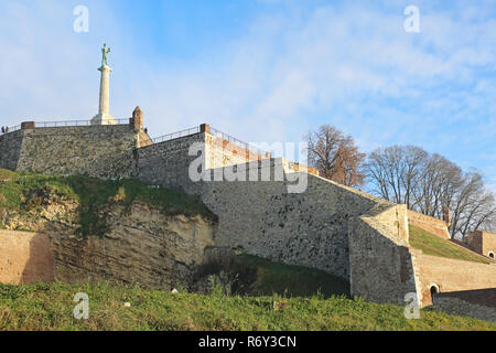 BELGRADE, SERBIA - DECEMBER 19, 2014: Victor Monument at Kalemegdan Fortress in Belgrade, Serbia. Stock Photo