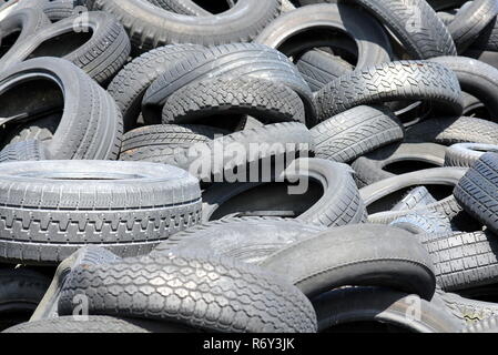 landfill with used tires Stock Photo