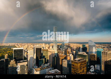 A rainbow over Midtown Manhattan, New York City Stock Photo - Alamy