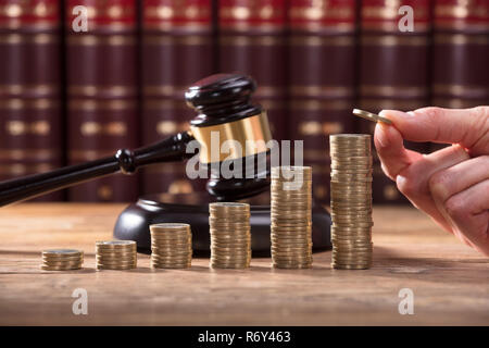 Close-up Of Human Hand Placing A Coin Stock Photo