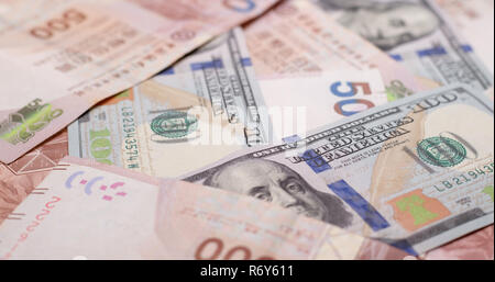 Hong Kong and American dollar Stock Photo