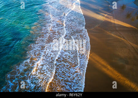 Sea sand and surf aerial photo Stock Photo