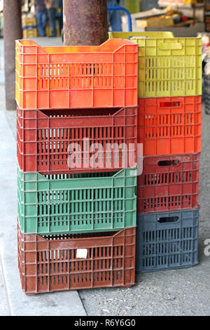 Plastic Crates Stock Photo