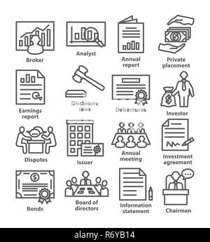 Business management line icons Pack 37 Stock Vector