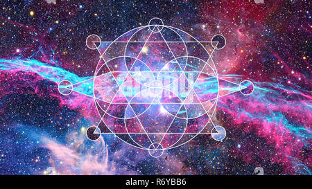 Abstract cosmos geometric background. Elements of this image furnished by NASA. Stock Photo