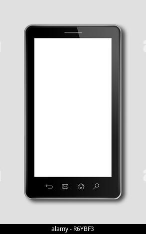 smartphone, digital tablet pc template isolated on dark grey Stock Photo