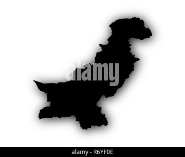 Map of Pakistan with shadows Stock Photo - Alamy