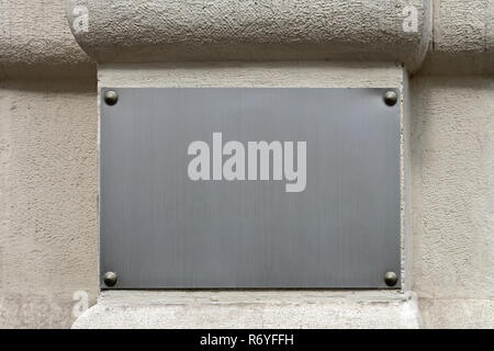 Silver Plaque Stock Photo