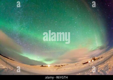 Aurora Borealis or better known as the The Northern Light in Golden Circle, Iceland Stock Photo