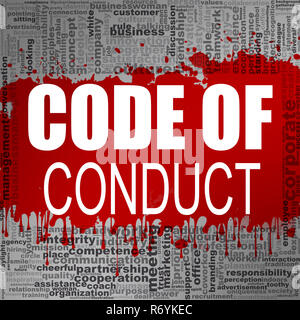 Code of conduct word cloud Stock Photo