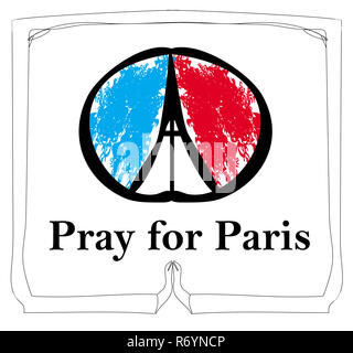 pray for paris - vector illustration card