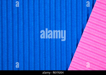 Blue and pink corrugated paper texture, use for background. vivid colour with copy space for add text or object. Stock Photo
