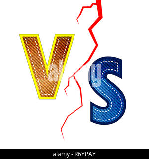 Concept of Confrontation, Together, Standoff, Final Fighting. Versus VS Letters Fight Background Stock Photo