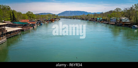 Riverbank of the Ada Bojana river Stock Photo