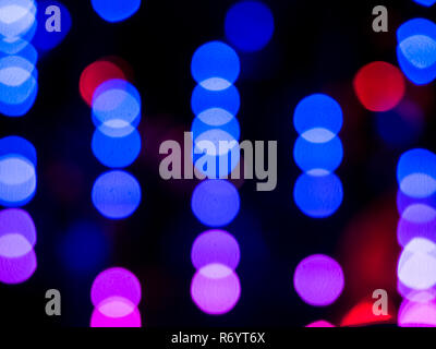Colour blurred bokeh neon lights Stock Photo