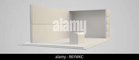 Exhibition stand plain used for mock-ups and branding and Corporate identity.3d illustration Stock Photo