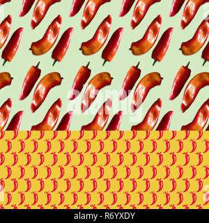 Patterned Background - Photographic Objects Collage  mixed with Hand Drawn Icons - Peppers Stock Photo