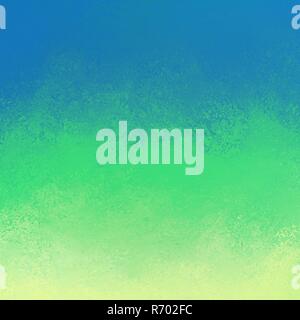 abstract blue green and yellow background with grunge paint texture in large stripes Stock Photo