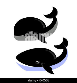 Whale Icons Isolated Stock Photo